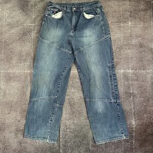 Men's Vintage Y2K Brooklyn Xpress Blue Baggy Wide Leg Skate Jeans Sz 34 W X 34 L